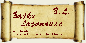 Bajko Lozanović vizit kartica